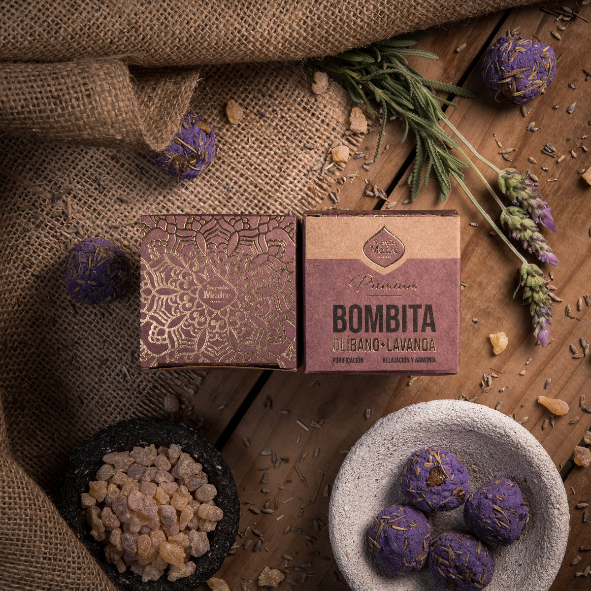 Bombe de fumigație Premium x8 cu Tămâie și Lavandă pentru relaxare profundă (SAGRADA MADRE - Bombitas Defumacion Premium)