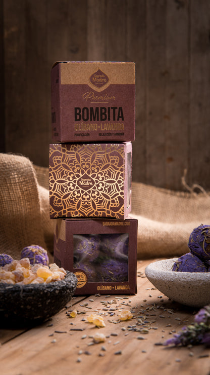 Bombe de fumigație Premium x8 cu Tămâie și Lavandă pentru relaxare profundă (SAGRADA MADRE - Bombitas Defumacion Premium)