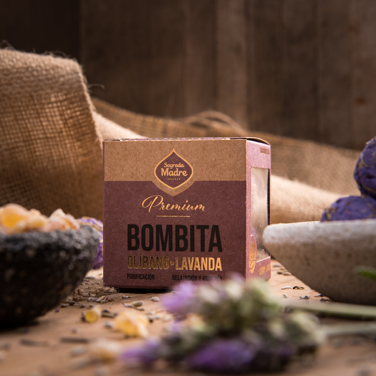 Bombe de fumigație Premium x8 cu Tămâie și Lavandă pentru relaxare profundă (SAGRADA MADRE - Bombitas Defumacion Premium)