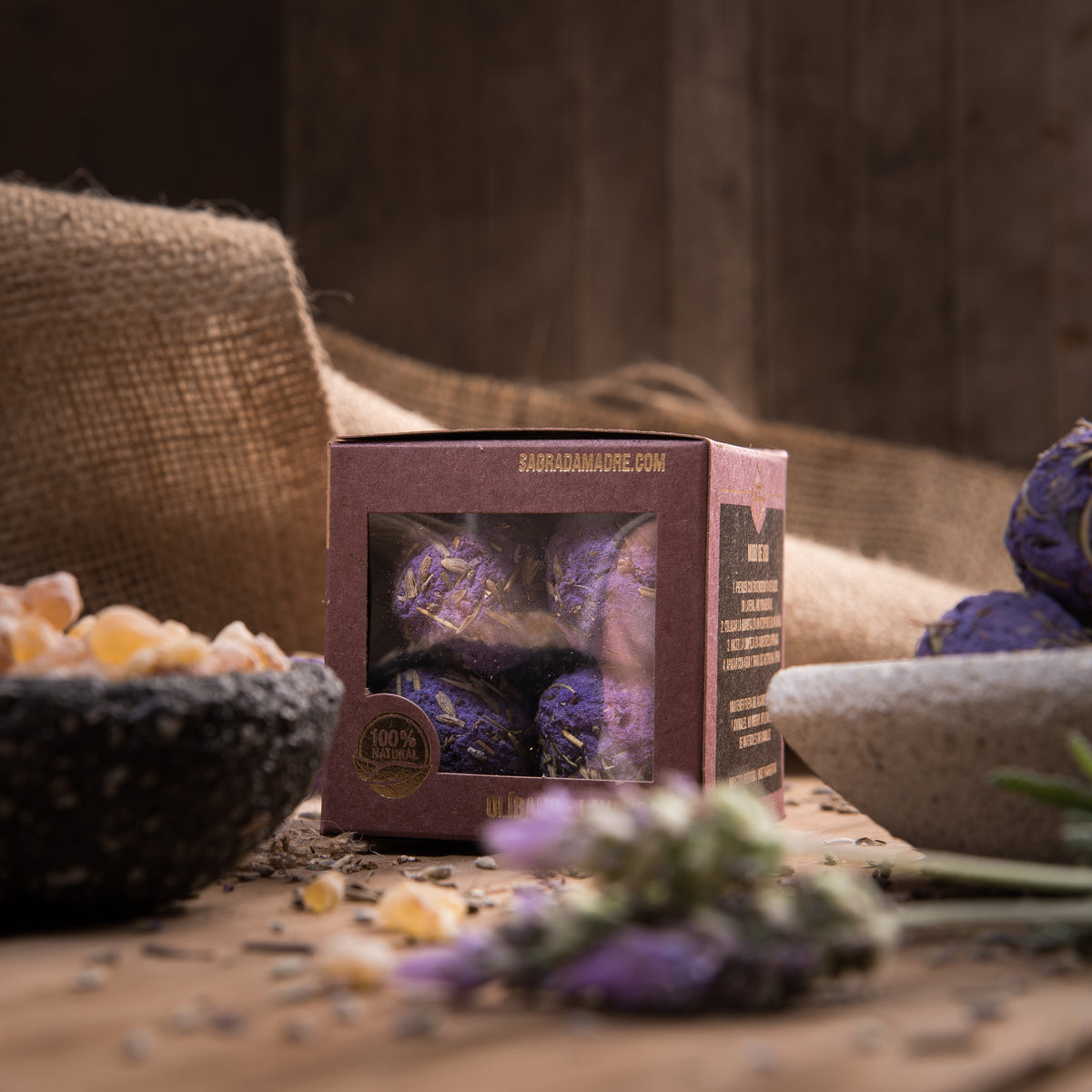 Bombe de fumigație Premium x8 cu Tămâie și Lavandă pentru relaxare profundă (SAGRADA MADRE - Bombitas Defumacion Premium)
