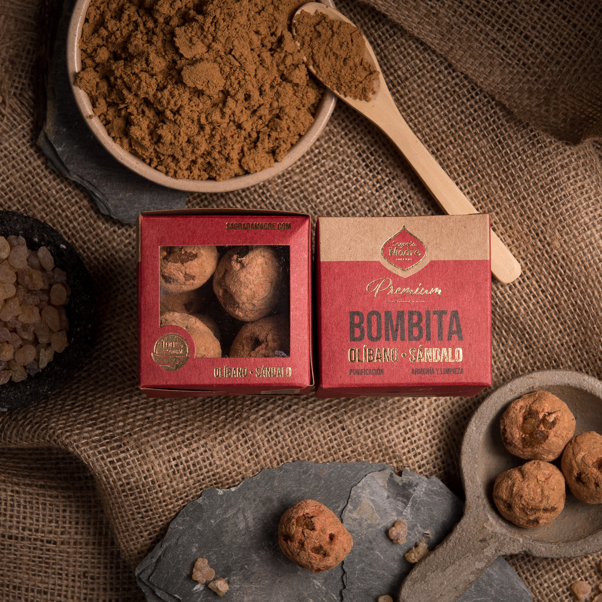 Bombe de fumigație Premium x8 cu Tămâie și Santal pentru echilibru și claritate (SAGRADA MADRE - Bombitas Defumacion Premium)