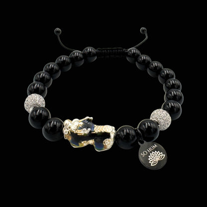 Brățara cu Pi Xiu și Onix Negru pentru atracția banilor