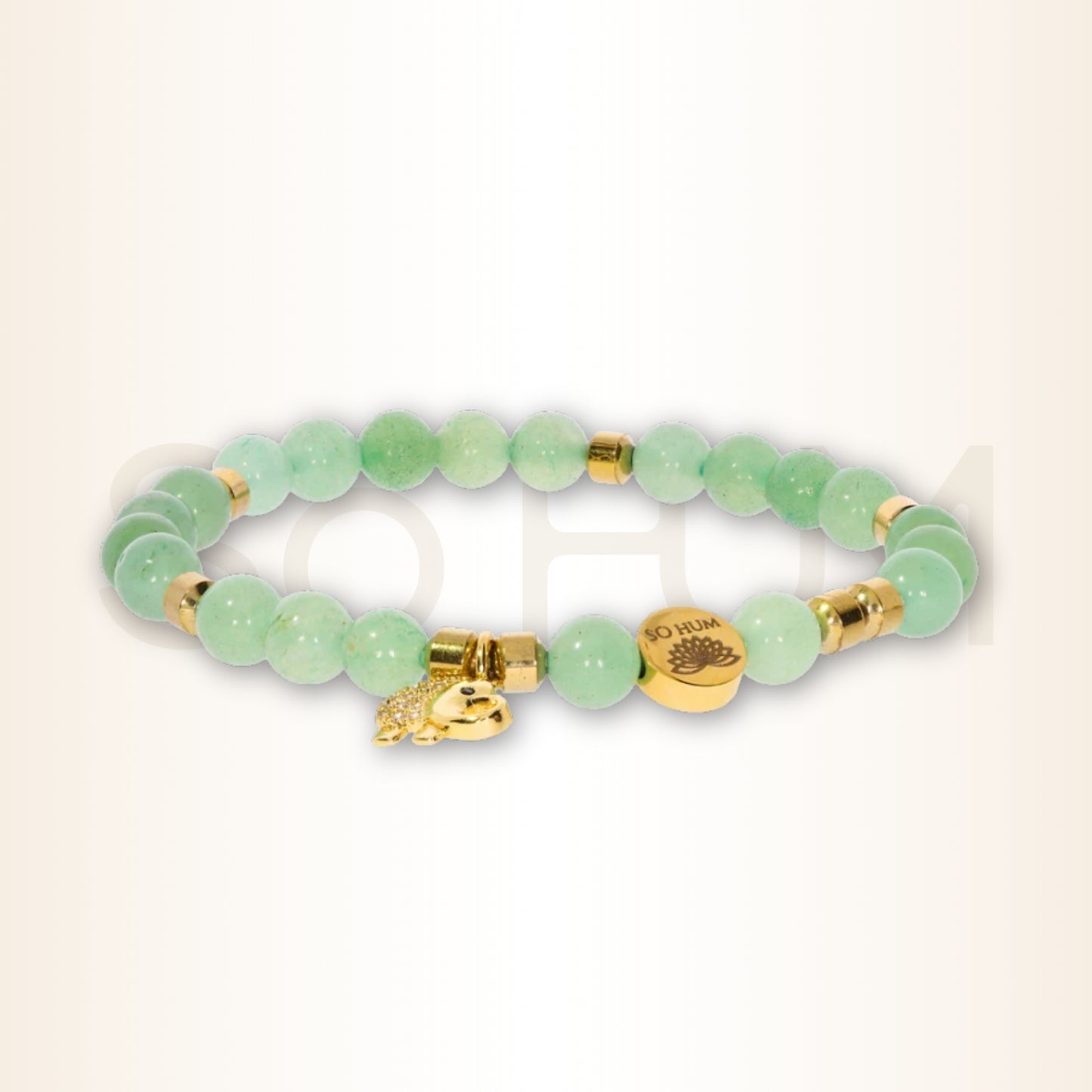 Brățară cu Aventurin și elefant pentru prosperitate și succes