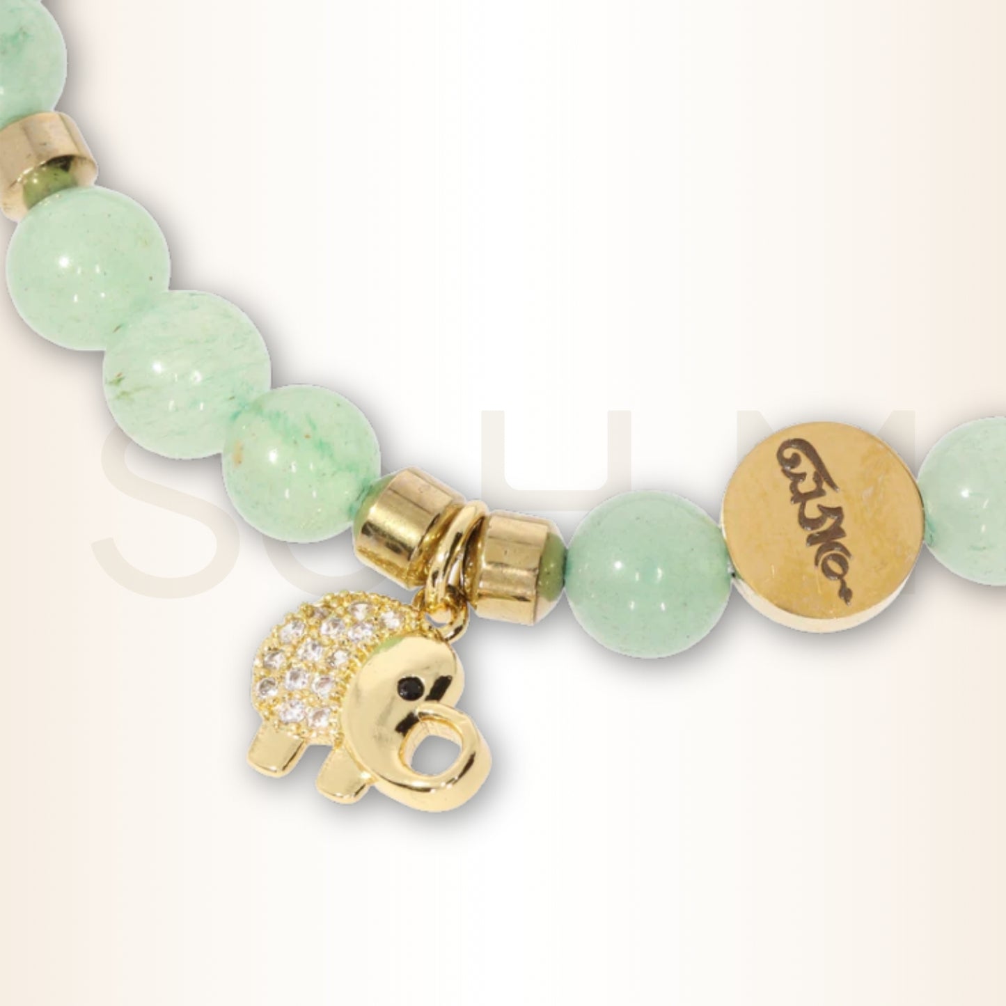 Brățară cu Aventurin și elefant pentru prosperitate și succes