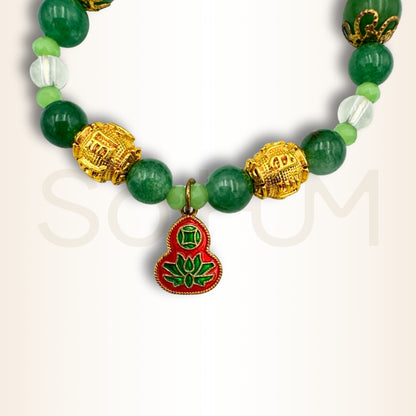 Brățară cu Aventurin, mantra OM MANI PADME HUM și Wu Lou pentru sănătate și abundență