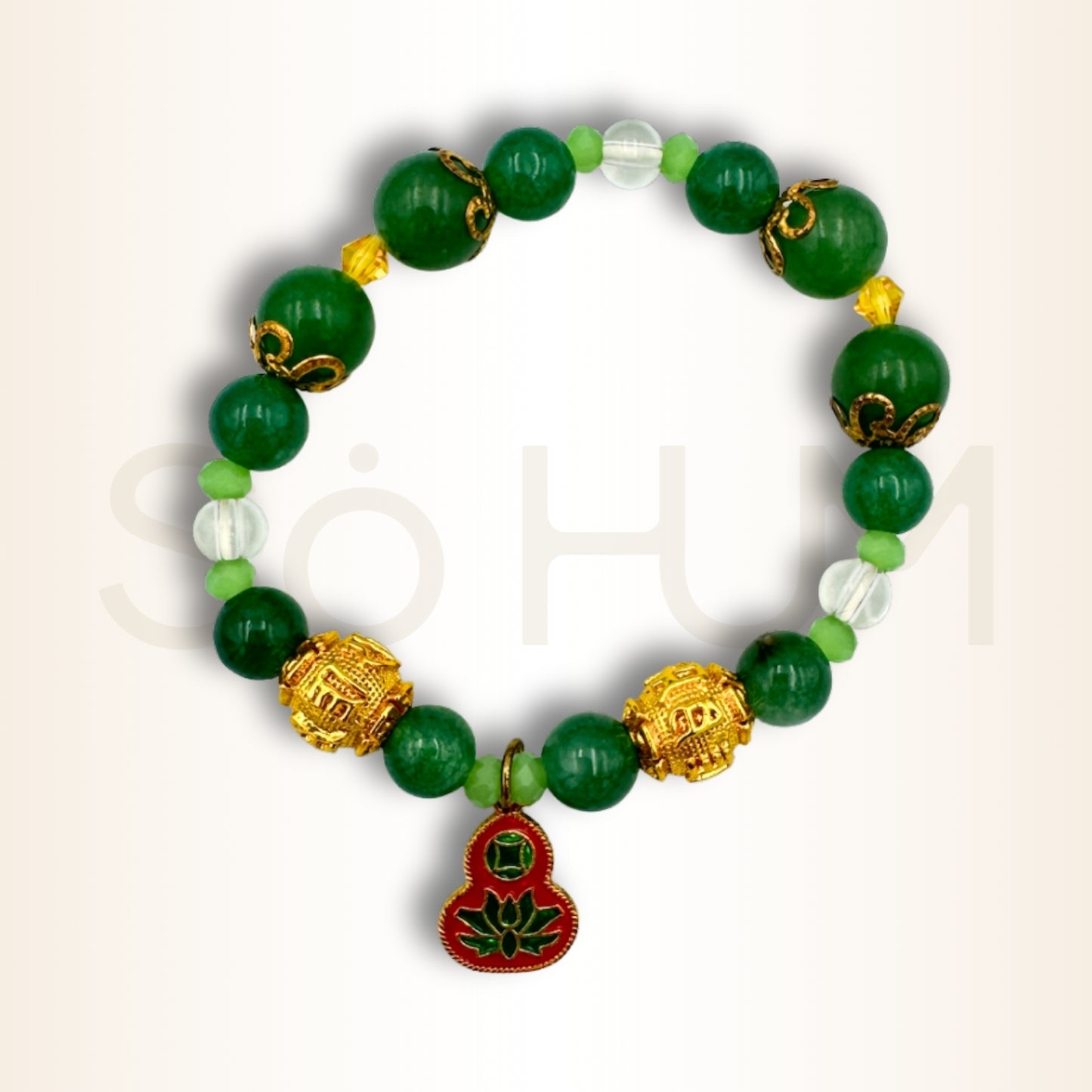 Brățară cu Aventurin, mantra OM MANI PADME HUM și Wu Lou pentru sănătate și abundență