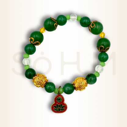 Brățară cu Aventurin, mantra OM MANI PADME HUM și Wu Lou pentru sănătate și abundență