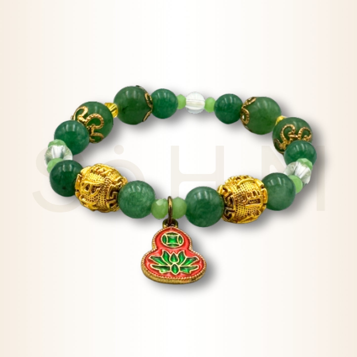 Brățară cu Aventurin, mantra OM MANI PADME HUM și Wu Lou pentru sănătate și abundență