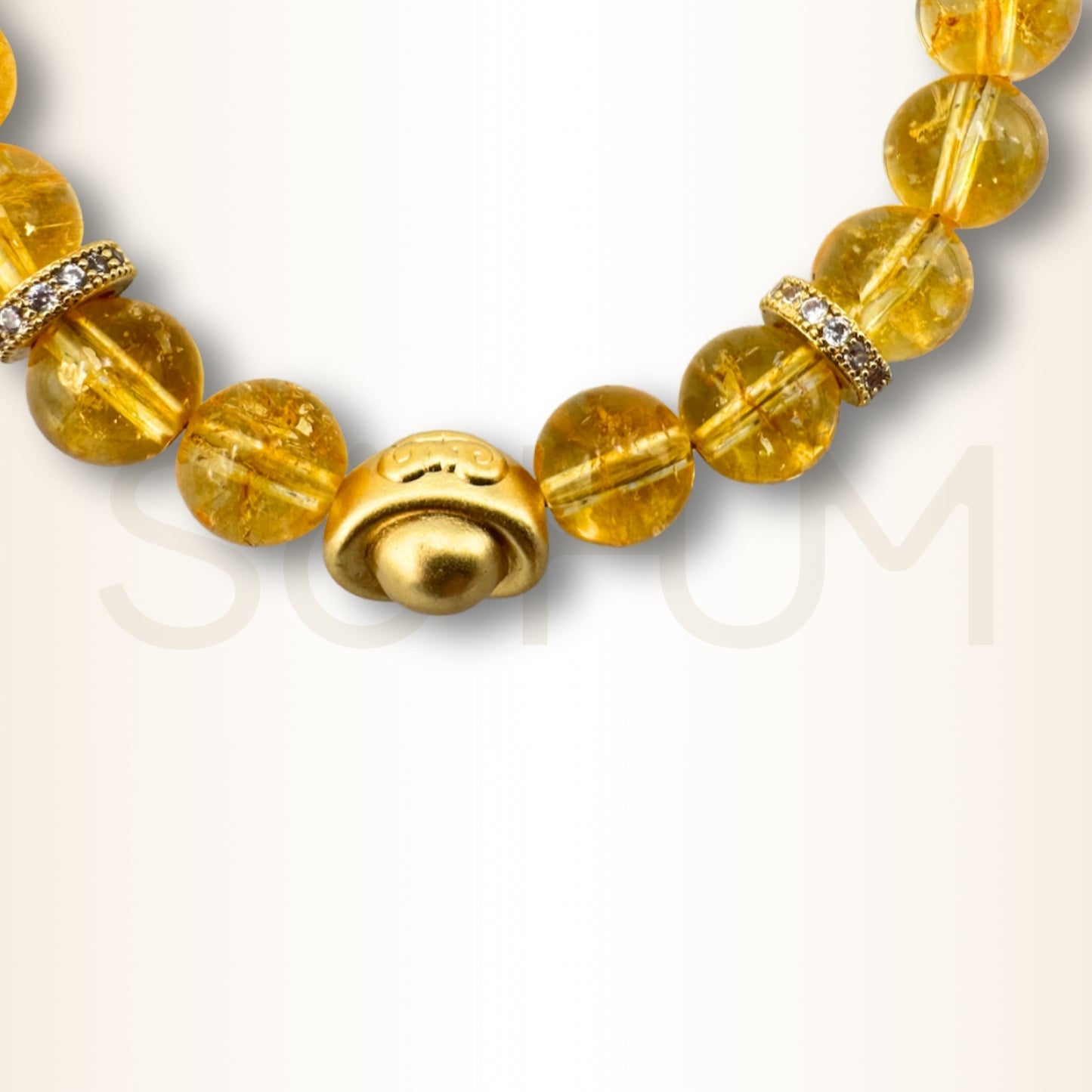 Brățară cu Citrin și Pepită aurie pentru bogăție