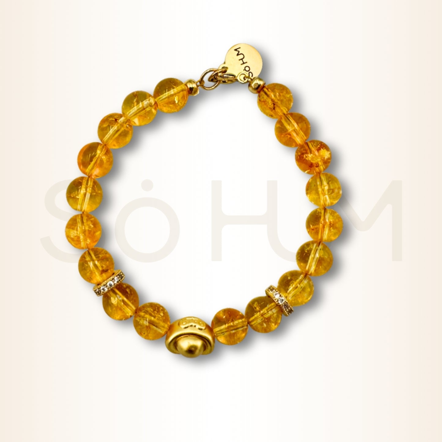 Brățară cu Citrin și Pepită aurie pentru bogăție