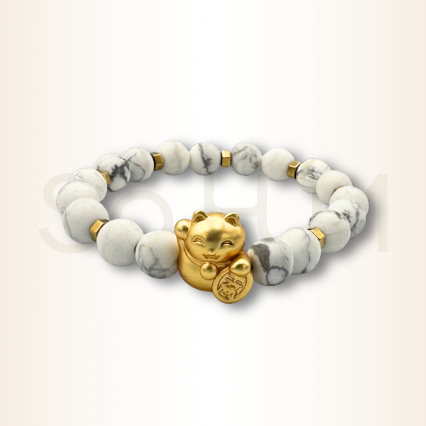 Brățară cu Howlit și Pisica Maneki pentru abundență financiară și noroc
