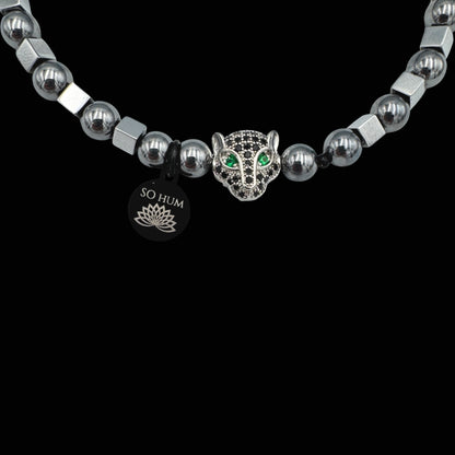 Brățară cu Jaguar (Arhetip Șamanic), Terahertz și Hematit pentru putere și forță