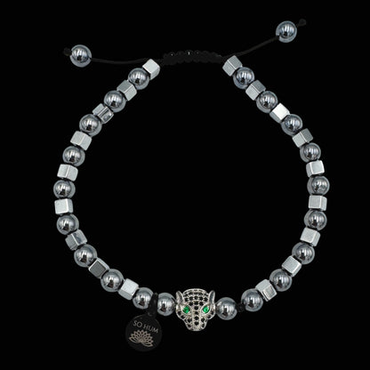 Brățară cu Jaguar (Arhetip Șamanic), Terahertz și Hematit pentru putere și forță