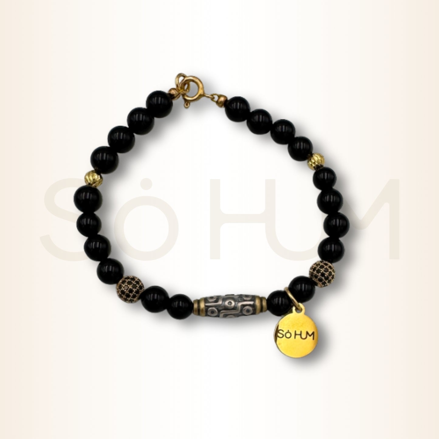 Brățară cu Onix și 9 Ochi dzi pentru activarea norocului Perioadei lui 9