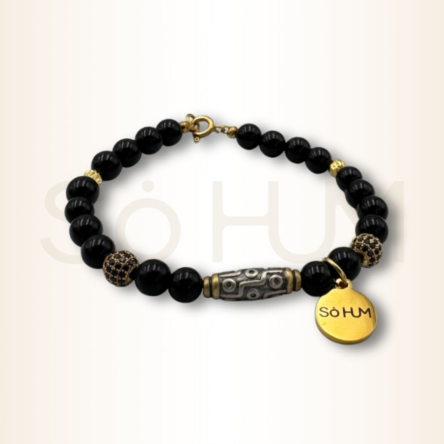 Brățară cu Onix și 9 Ochi dzi pentru activarea norocului Perioadei lui 9