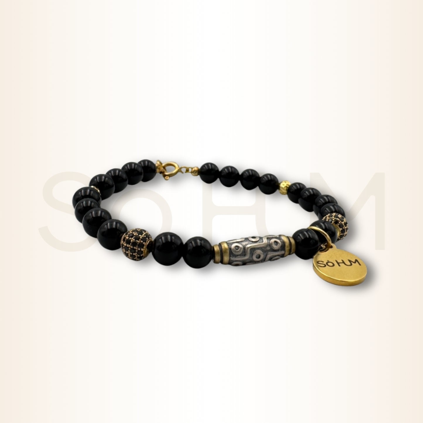 Brățară cu Onix și 9 Ochi dzi pentru activarea norocului Perioadei lui 9