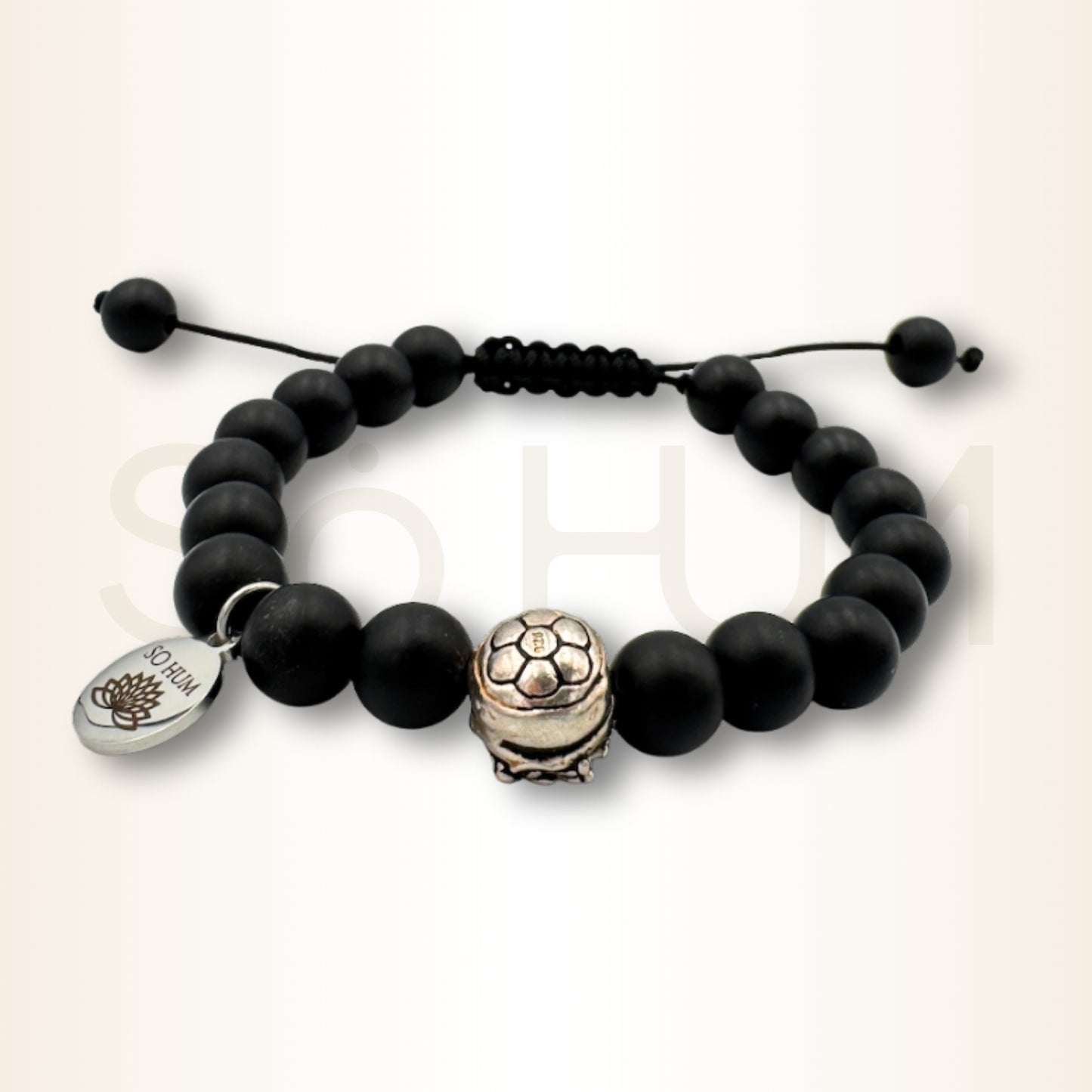 Brățară cu Onix mat și Dragon pentru protecție și forță