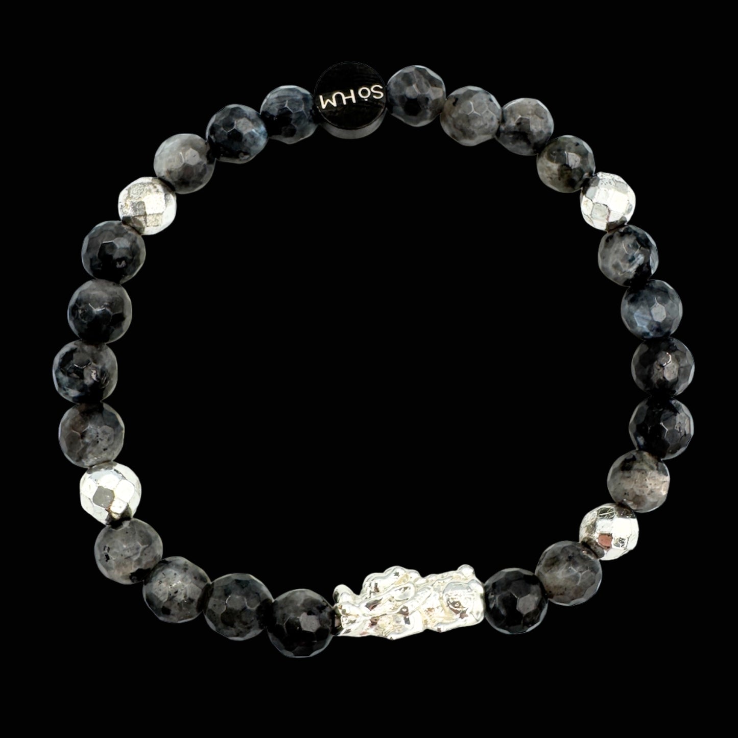 Brățară cu Pi Xiu și Labradorit fațetat pentru creșterea fluxului de bani și a norocului