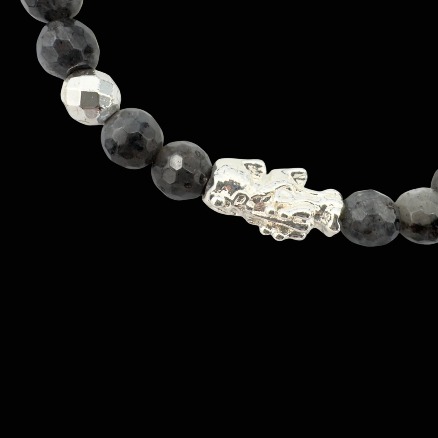 Brățară cu Pi Xiu și Labradorit fațetat pentru creșterea fluxului de bani și a norocului