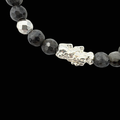 Brățară cu Pi Xiu și Labradorit fațetat pentru creșterea fluxului de bani și a norocului