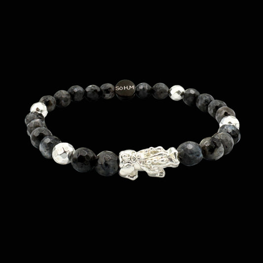 Brățară cu Pi Xiu și Labradorit fațetat pentru creșterea fluxului de bani și a norocului
