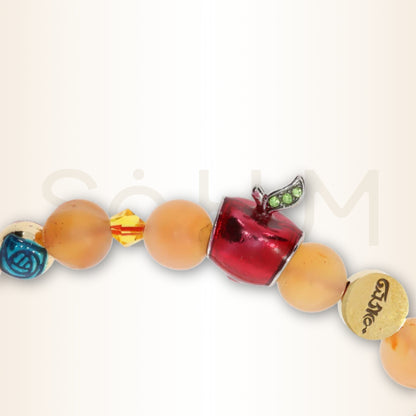 Brățară cu cristale de carneol și Mărul Păcii pentru armonie și respingerea conflictelor