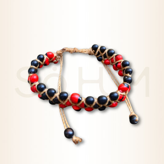 Brățară peruană cu semințe Huayruro și Achira pentru protecție, abundență și fericire