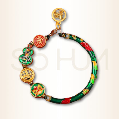 Brățară tibetană cu Wu Lou pentru protecția sănătății și abundență