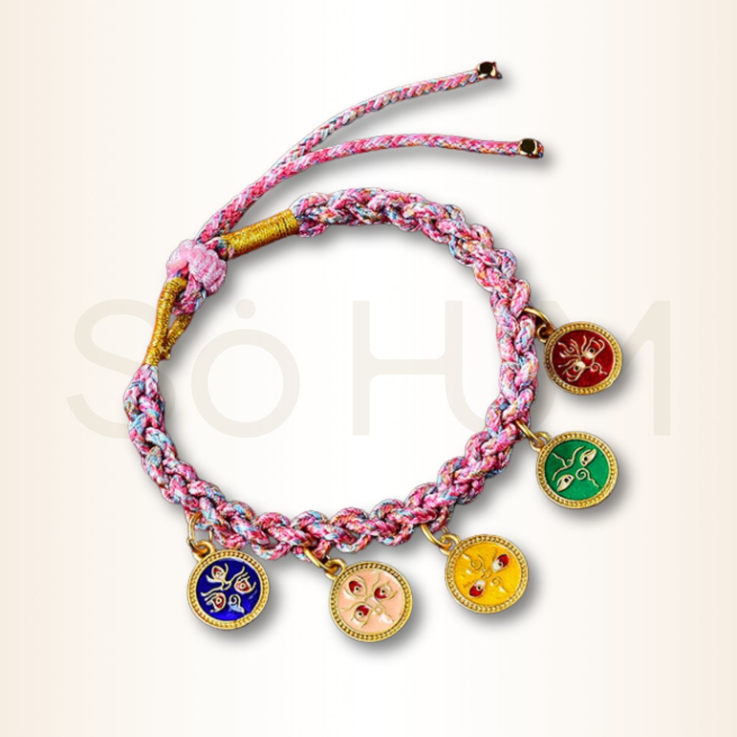 Brățară tibetană cu cei 5 zei ai norocului de bogăție pentru bună stare și prosperitate