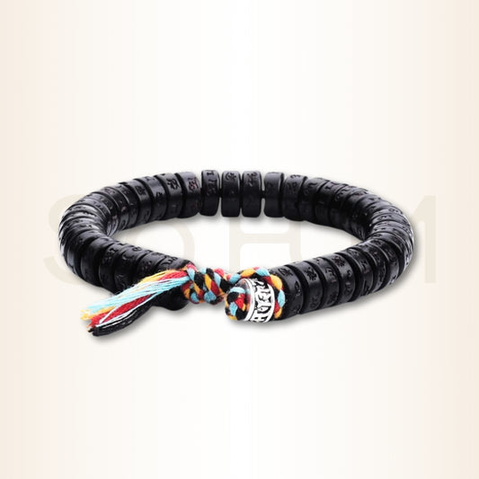 Brățară tibetană cu mantra Om Mani Padme Hum pentru protecție amplificată