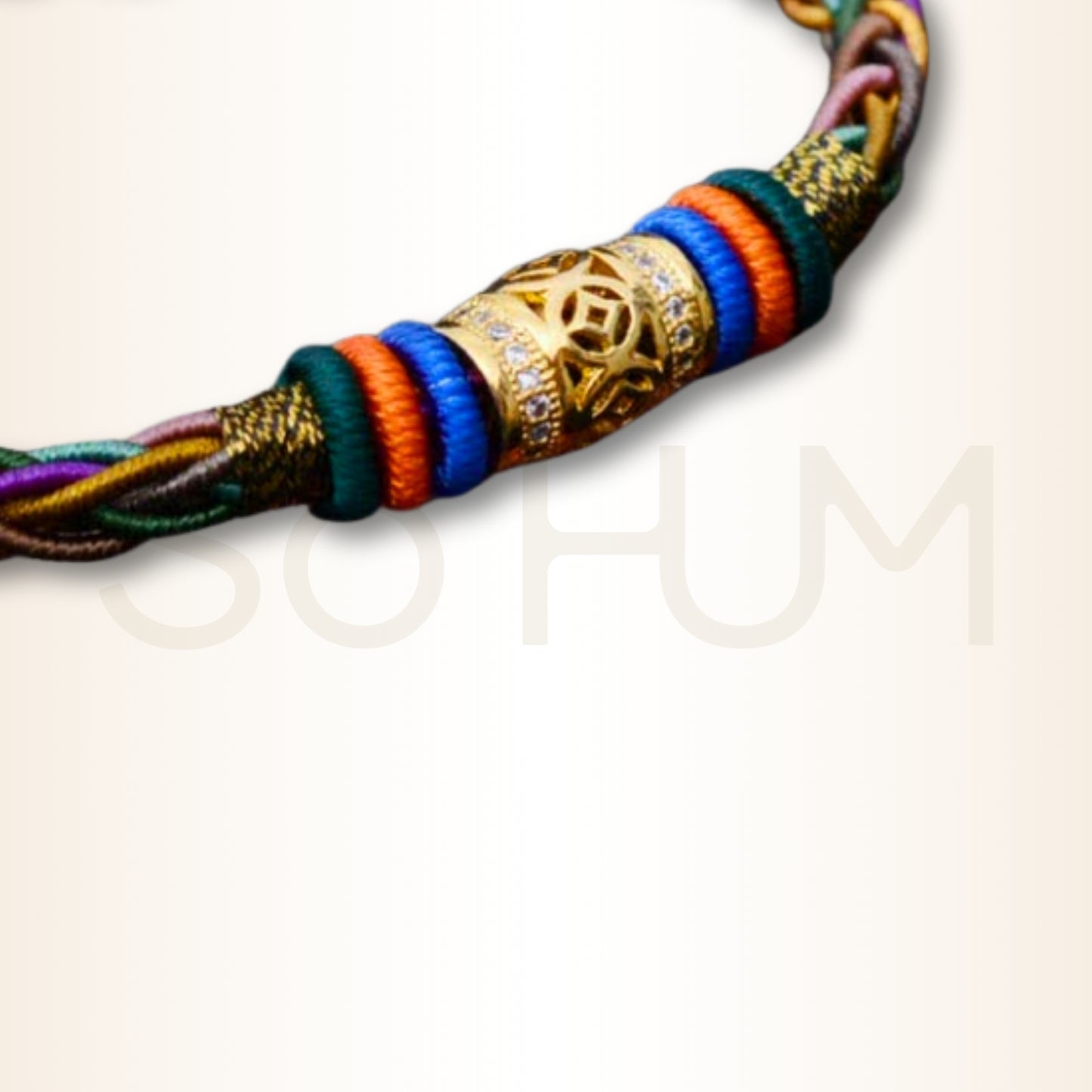 Brățară tibetană cu mantra banilor și 8 fire pentru noroc