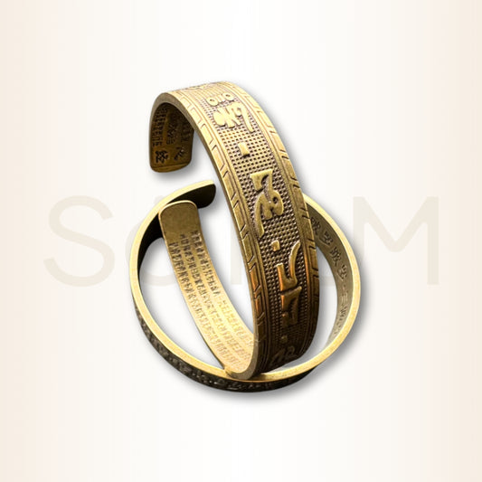 Brățară tibetană cu mantre și Dublu Dorje pentru putere și respect