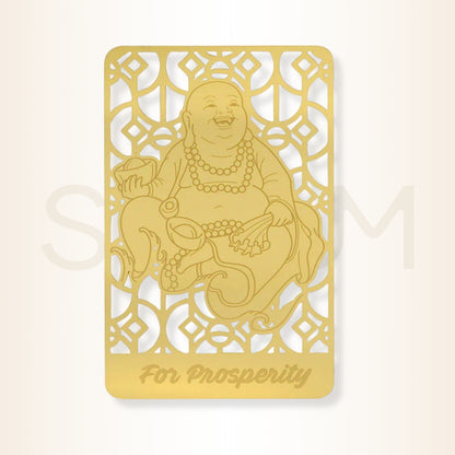 Card cu Buddha râzând - pentru binecuvântări Divine, prosperitate, bogăție și noroc