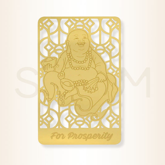 Card cu Buddha râzând - pentru binecuvântări Divine, prosperitate, bogăție și noroc