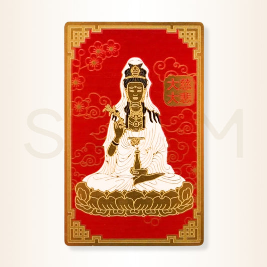 Card cu Kwan Yin pe lotus - pentru protecție împotriva accidentelor și vătămărilor