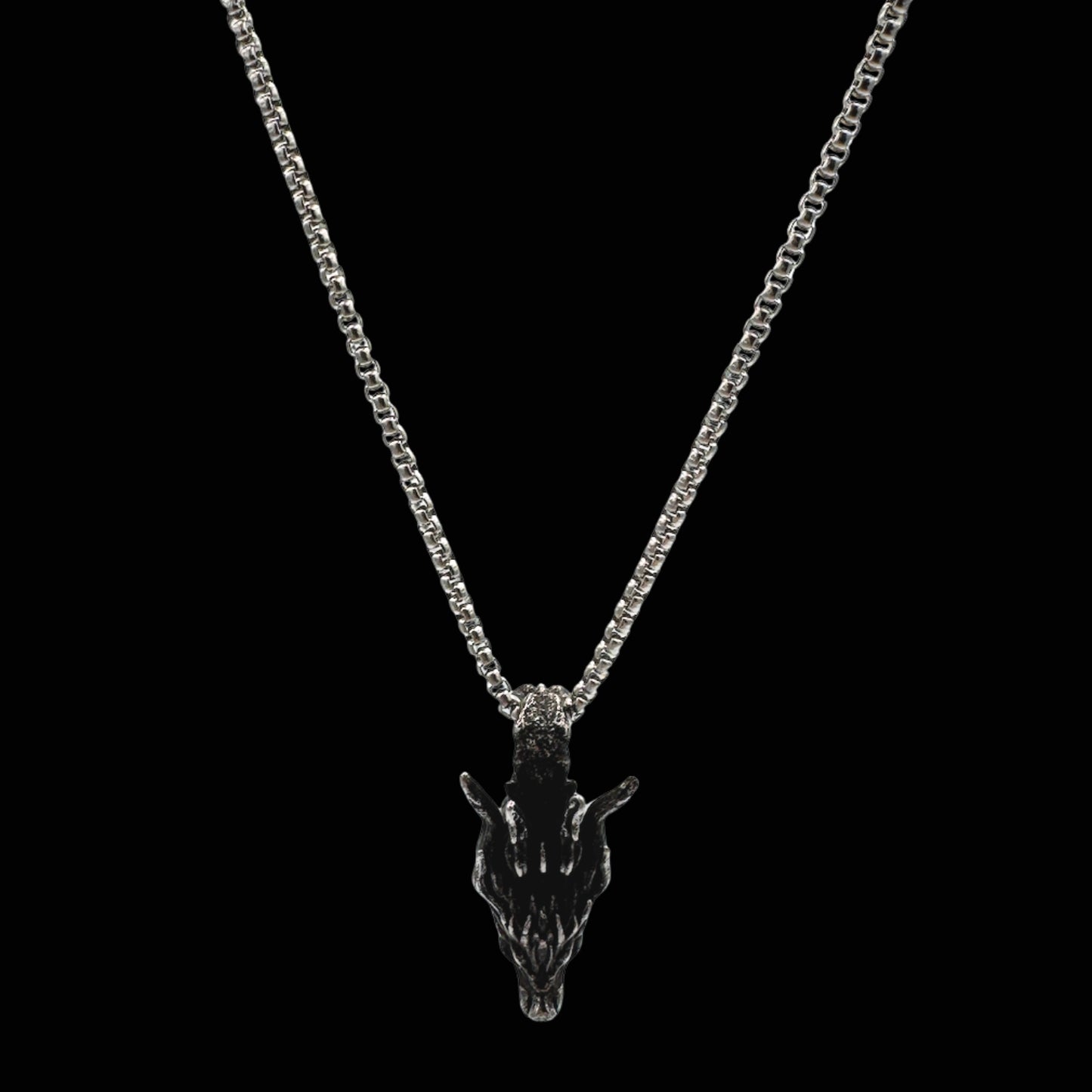 Colier cu Capul Dragonului Negru pentru forță și putere