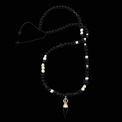 Colier cu Vajra–Phurba, Onix și Rocă vulcanică pentru protecție, forță și claritate