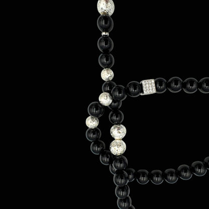 Colier cu Vajra–Phurba, Onix și Rocă vulcanică pentru protecție, forță și claritate