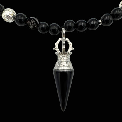 Colier cu Vajra–Phurba, Onix și Rocă vulcanică pentru protecție, forță și claritate