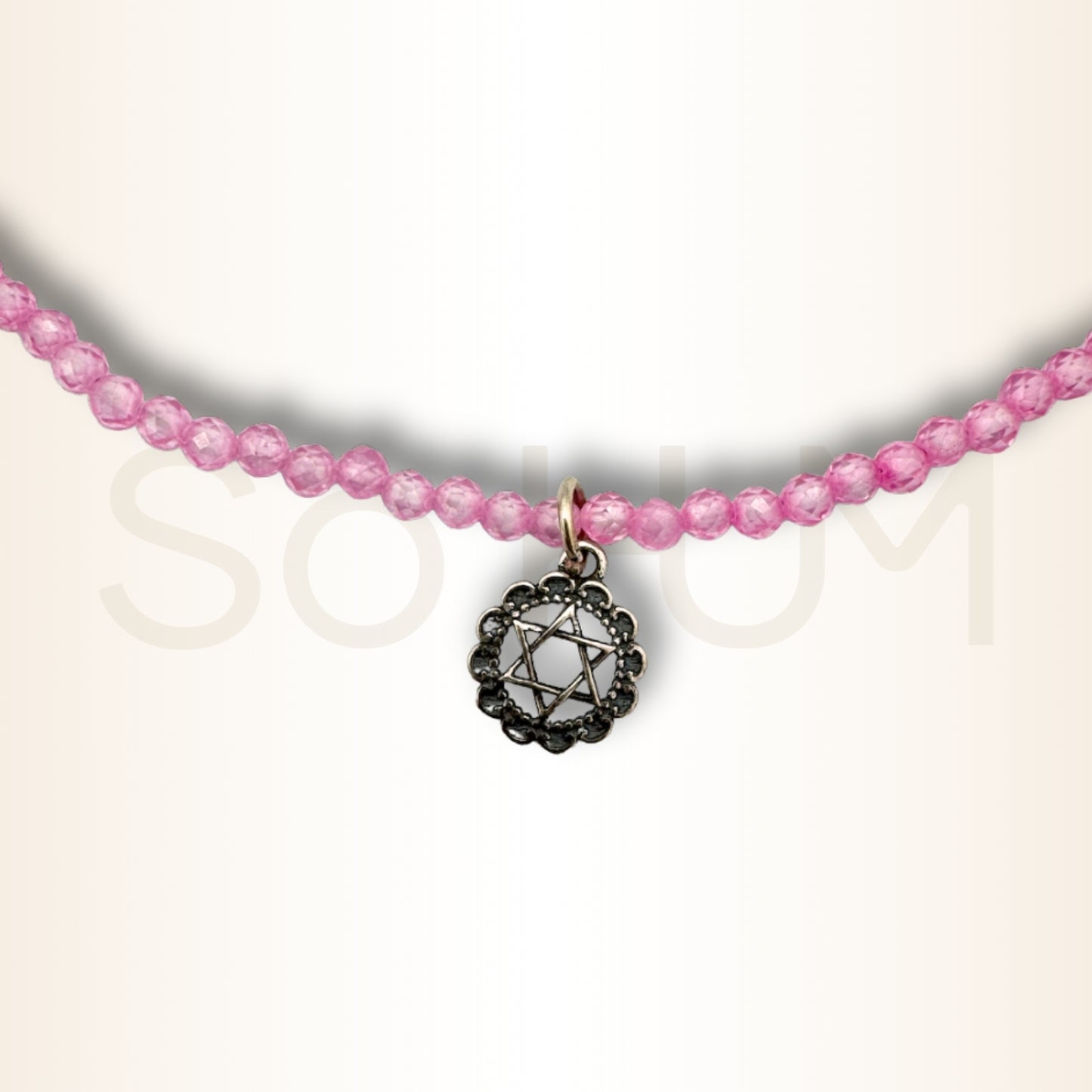 Colier cu zirconiu roz și Sigiliul armoniei pentru echilibru interior, protecție și iubire conștientă
