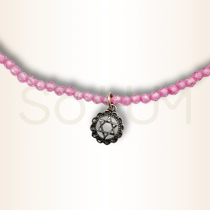 Colier cu zirconiu roz și Sigiliul armoniei pentru echilibru interior, protecție și iubire conștientă