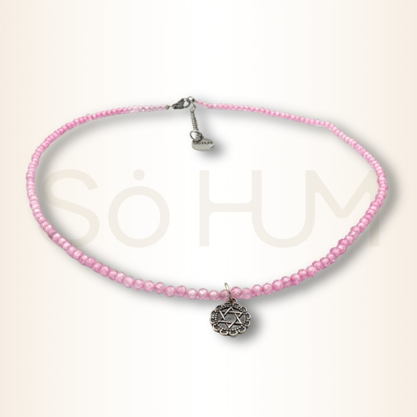 Colier cu zirconiu roz și Sigiliul armoniei pentru echilibru interior, protecție și iubire conștientă