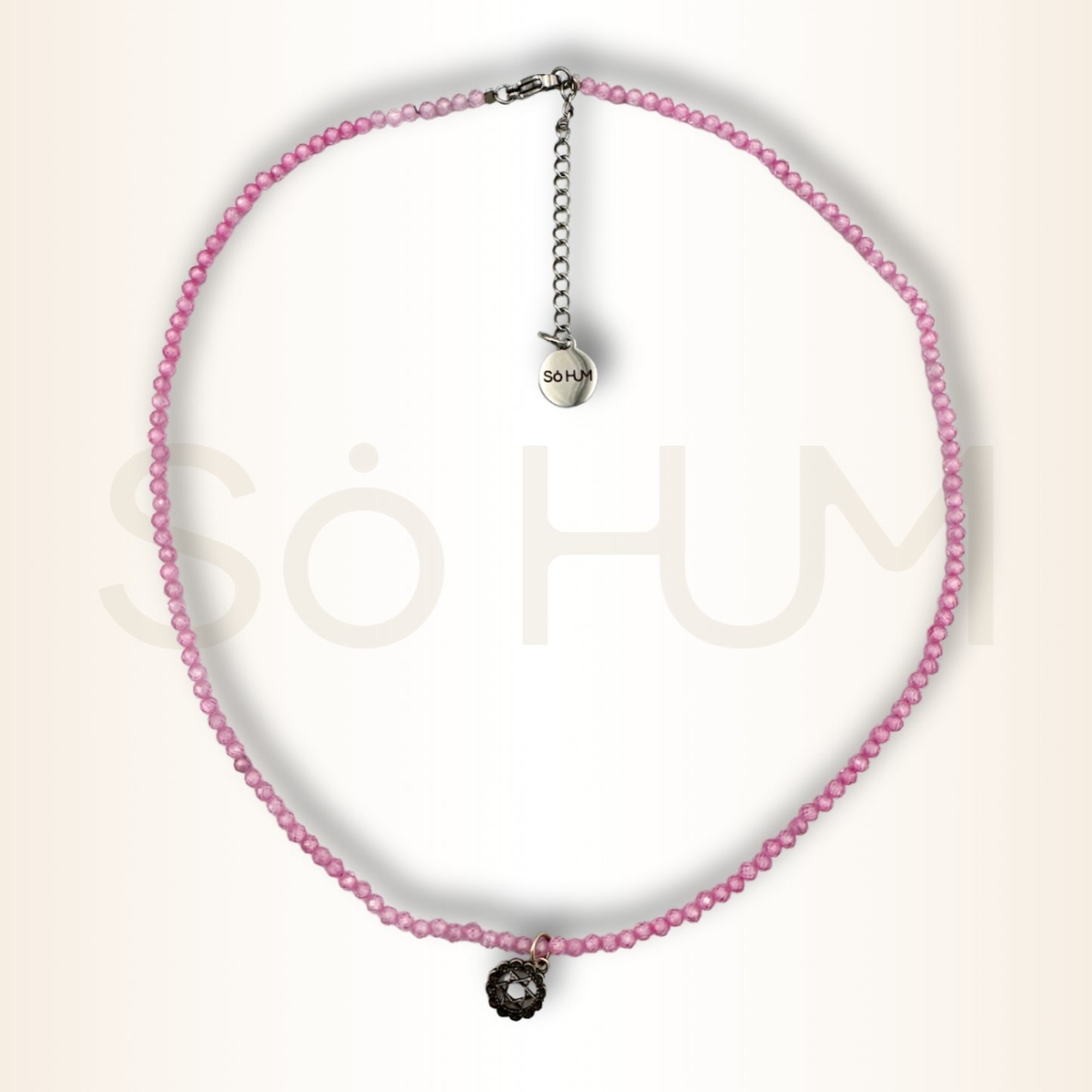 Colier cu zirconiu roz și Sigiliul armoniei pentru echilibru interior, protecție și iubire conștientă