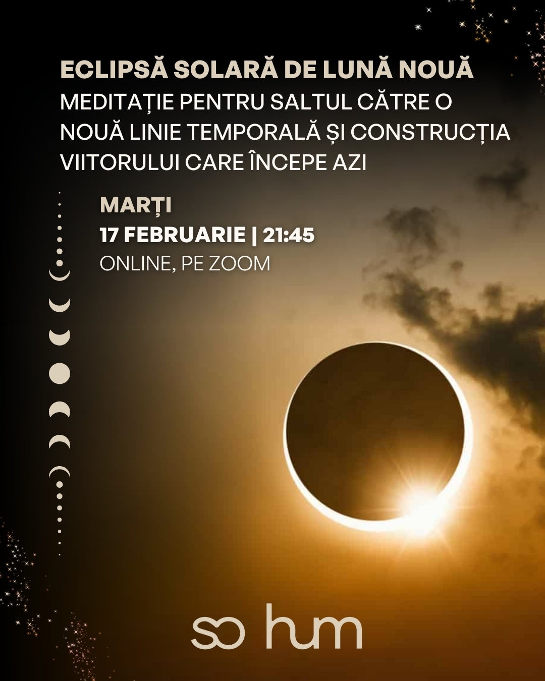 Eclipsă Solară de Lună Nouă: Meditație pentru saltul către o nouă linie temporală și construcția viitorului care începe azi