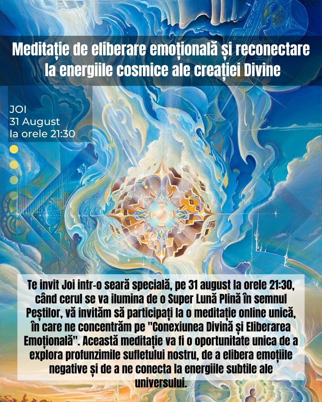 Meditatie de eliberare emotionala si reconectare la energiile cosmice ale creatiei Divine