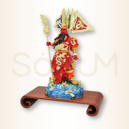 Kwan Kung cu 9 Dragoni și 5 steaguri - pentru protecție și bogăție