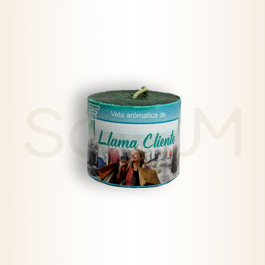 Lumânare ritualizată pentru atragerea clienților (Llama Cliente)