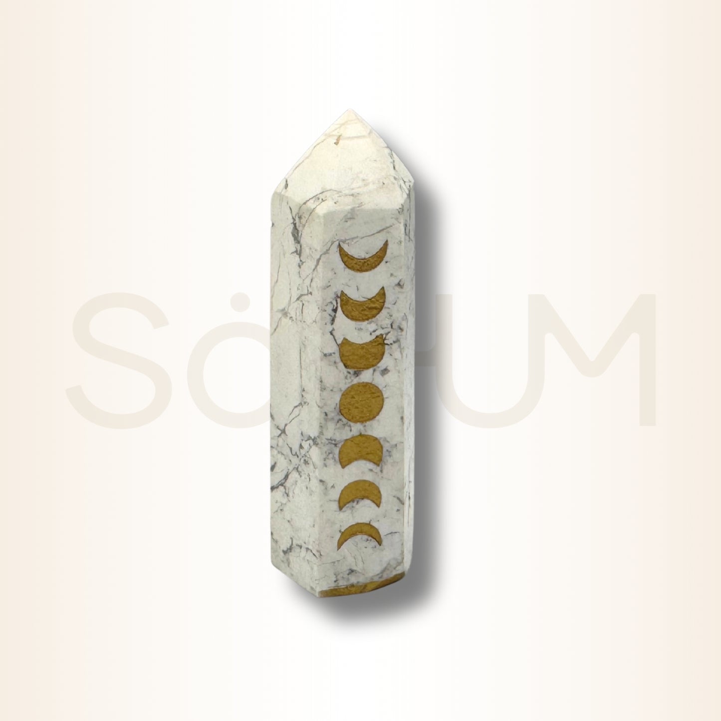 Obelisc din Howlit alb pentru echilibru emoțional și claritate