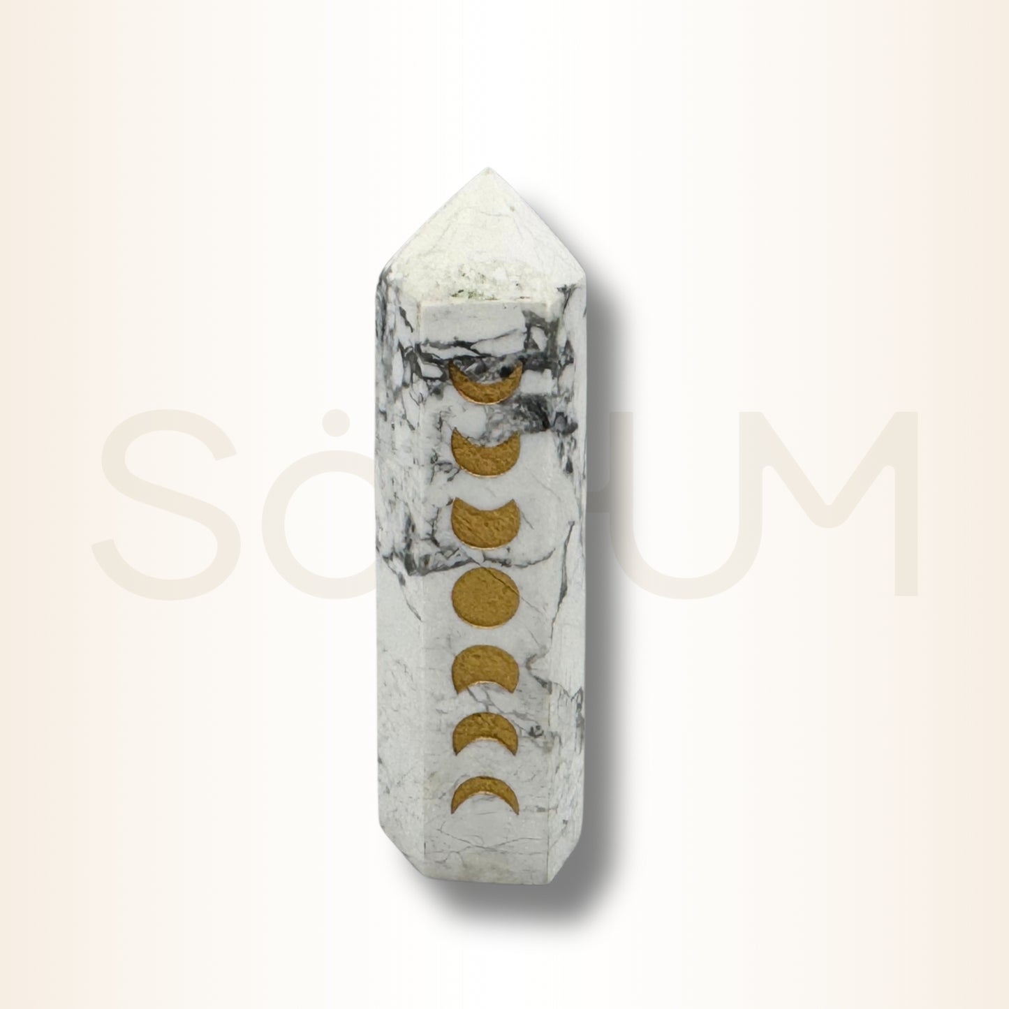 Obelisc din Howlit alb pentru echilibru emoțional și claritate