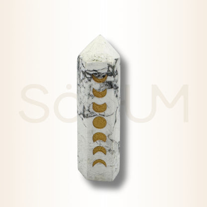 Obelisc din Howlit alb pentru echilibru emoțional și claritate